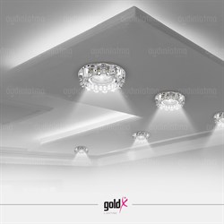 Goldx 3W Kenarı Ledli Kristal Spot Armatür ZE676